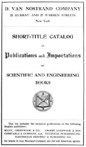 [Gutenberg 53911] • Short-Title Catalog of Publications and Importations of Scientific and Engineering Books / (August 1910)